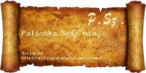 Palicska Szénia névjegykártya